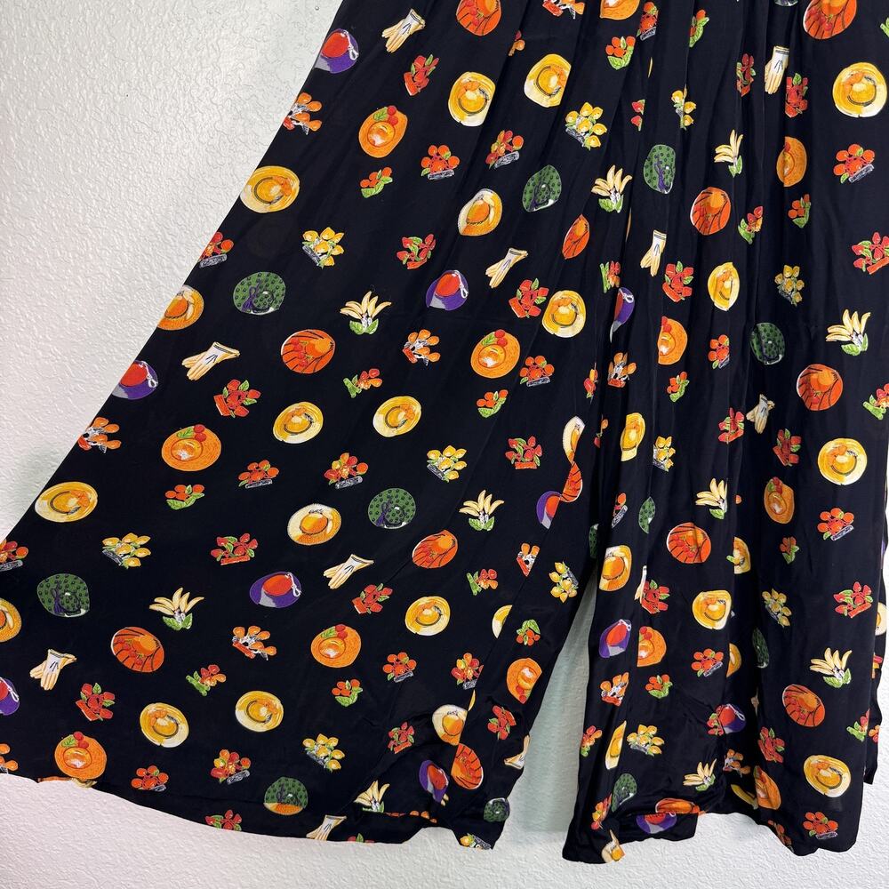 Vintage Platinum By Dorothy Schoelen Set Women 10 Fruit Shirt Wide Leg Pants 90s - Picture 8 of 16